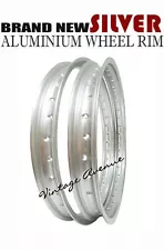 YAMAHA TY250 C/D 1976-1977 ALUMINIUM (SILVER) FRONT + REAR WHEEL RIM