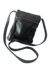 Hobo International Leather Crossbody Shoulder Bag Aged Black Boho Vintage