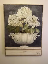 Kathryn White Hand Painted Giclee Art Canvas Print Hydrangea Floral Bloom