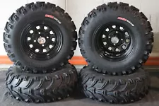 HONDA RANCHER 350 25" KENDA BEAR CLAW ATV TIRE ITP BLACK ATV WHEEL KIT SRAD