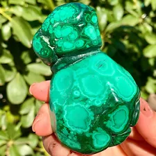 300g Natural glossy Malachite transparent cluster rough mineral sample