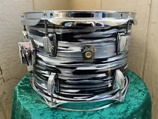 Ludwig 8x12" Black Oyster Pearl Modern Era USA Tom Tom drum. Fab 4 Minty !