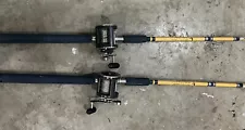 2 Roller Guide 8.5' Eagle Claw Rod & Penn Reel Combos with weighted steel Line