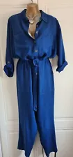 BNWT - BLUE, 3/4 SLEEVE JUMPSUIT BY ROMAN - SIZE 16 - RRP £38