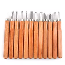 12 Pcs Wood Carving Hand Chisel Tool Set Professional Woodworking Gouges Steel