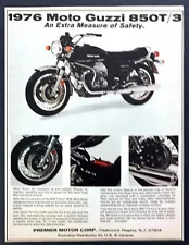 1976 Moto Guzzi 850/3 Motorcycle photo "Lots of Power & Safety" vintage print ad