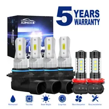 For Honda Civic DX Sedan 4-Door 2004-2015 Combo LED Headlight Fog Light Bulb Kit (For: 2004 Honda Civic LX)