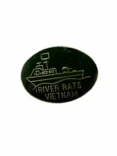 RIVER RATS PATROL FORCE LAPEL HAT PIN PBR BOATS VIETNAM SEALS USS SAILOR US NAVY