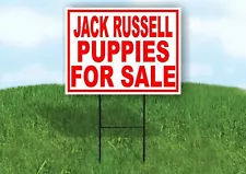 Jack Russell PUPPIES FOR SALE RED Yard Sign Road with Stand LAWN SIGN