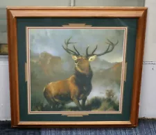 Vintage HOME INTERIOR MONARCH OF THE GLEN DEER PRINT EDWIN LANSEER