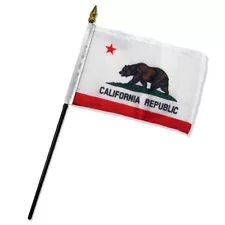 California Republic State Flag 4"x6" Desk Table Stick (Super Polyester)