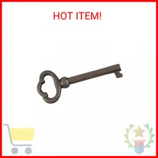 Antique Brass Plated Hollow Barrel Skeleton Key for Antique Cabinet Doors, Grand