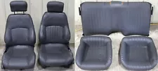 2000-2002 Pontiac Firebird Ebony Black Leather Seats Set Front And Rear OEM USED