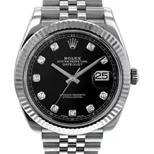 Rolex Datejust 41 126334 Black dial Factory diamond jubilee bracelet