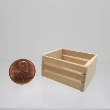 Dollhouse Miniature Natural Wood Crate For Store Market in 3 Sizes - Handcrafted