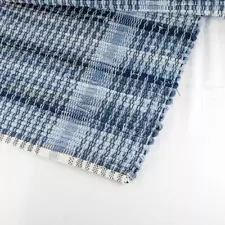 Tough Hand Woven Recycled Cotton Denim Jean Rag Floor Rug 48 x 26 Inches