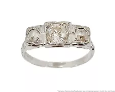 GIA Antique Old Euro Old Mine 1.1ctw Diamond 18k White Gold Art Deco Ladies Ring