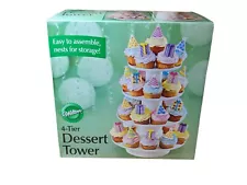 Wilton 4-Tier Dessert Tower Stacked stand Cupcake display cakes desserts fruits