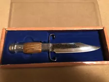 VINTAGE 9in. Fixed Blade J. Bowie Knife Wooden Handle - Great Condition!!!