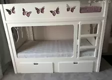 Funtime High Sleeper Bunk Bed with Drawers, Butterfly theme