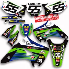 1994 1995 KAWASAKI KX 125 250 RIDGLINE: GREEN / BLUE GRAPHICS DIRT BIKE DECALS