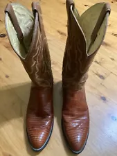 Justin Exotic Iguana Lizard Skin Cowboy Boots. Style 8303, Men's 9.5 D (MINT)