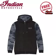 GENUINE INDIAN MOTORCYCLE BRAND IMC CAMO HOODIE BLACK FREE SHIPPING