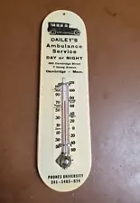 New ListingVintage DAILEY AMBULANCE SERVICE advertising thermometer w/ HEARSE