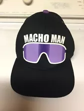 EUC WWF WWE Macho Man Randy Savage Black Purple Sunglasses Snapback Trucker Hat