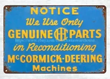 Farm machinery IH McCormick-Deering metal tin sign room auto garage decor shops