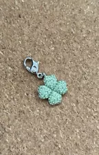 SWAROVSKI Green Crystal Studded Lucky Four Leaf Clover Charm