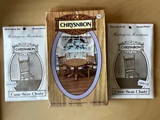 Lot of Dollhouse Chrysnbon Kit / Round Oak Table and Chairs, Plus Two Chair Kits