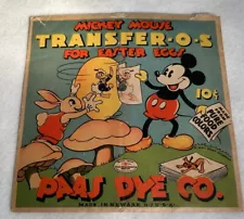 Paas Dye Company 1930's Mickey Mouse Transfer-o-s Transfers for Easter Eggs