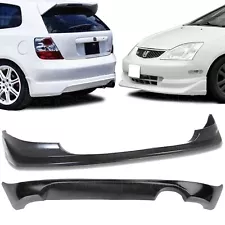 [SASA] 2x Combo for 02-05 Honda Civic Si EP3 3dr PU AW Front +TR Rear Bumper Lip (For: Honda Civic Si)