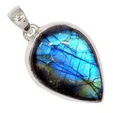 Natural Multi Fire Labradorite 925 Sterling Silver Pendant Jewelry ALLP-25377