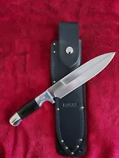 RUANA MADE KNIVES NON-CATALOG 6" "COMBAT KNIFE" BLACK MICARTA W/SHEATH, NICE!