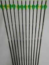 @NEW@ 12- Easton Axis 400 5mm Hunting Carbon Arrows w/ Bohning Blazer Vanes