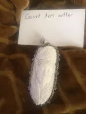 Carved Deer Antler Pendant