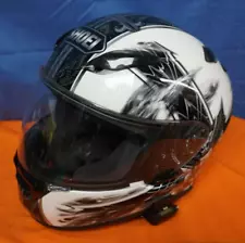 Shoei Helmet Medium Motorcycle Grey & Black Missing Parts For Sena