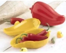 Tupperware Vegetable Red & Yellow Chili Pepper Set of 2 New Forget Me Not Sale !