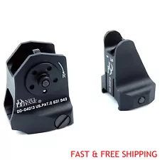 1 Pair D &D Flip-up Low Profile Metal Sight Folding Iron Sights Front / Rear Set