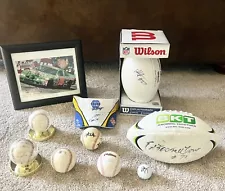 Autographed Sports Memorabilia Lot: NFL, MLB, PGA, NASCAR (34 Autos). Read/Info.