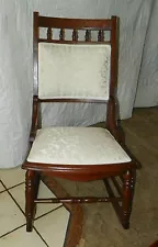 Walnut Eastlake Sewing Rocker / Rocking Chair (R164)