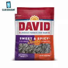 DAVID Seeds Sweet and Spicy Salted and Roasted Jumbo Sunflower Seeds, Keto Frien