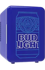 Bud Light Mini Portable Compact Personal Fridge Cooler Holds 6 Cans New In Box