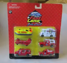 Fast Lane 6-Pack Geoffrey Emergency Fire Rescue Hovercraft Helicopter Trucks