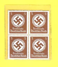 4 MNH WW II GERMAN 3 PFENNIG NAZI STAMPS ! historical collectible item