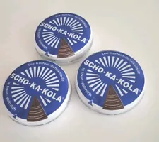 Scho Ka Kola Cafinated Chocolate Tins (3 Tin Lot)- Expired 02/2024