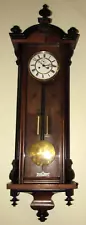 Antique Austrian two weights driven Vienna wall clock 8-day time and strike