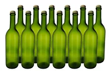 Home Brew Ohio 750ml Green Screw Cap Wine Bottles w/28mm Gold Metal Screw Caps